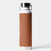 Moderne Minimale Pil Monogram - Terra Cotta Waterfles (Achterkant)