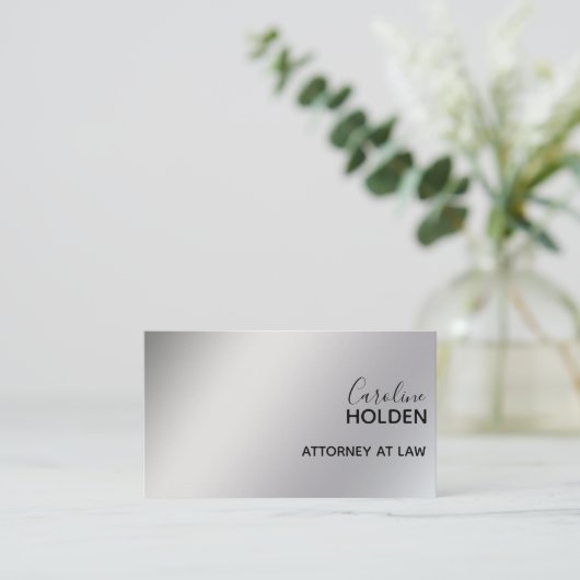 Moderne minimale Platinum White Gold-gradiënt Visitekaartje (Staand voorkant)