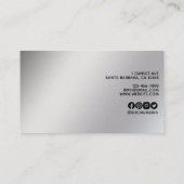 Moderne minimale Platinum White Gold-gradiënt Visitekaartje (Achterkant)