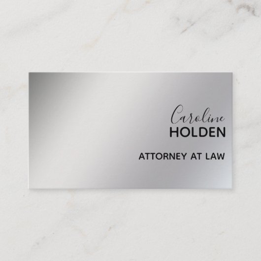 Moderne minimale Platinum White Gold-gradiënt Visitekaartje (Voorkant)