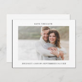 Moderne MINIMALE Portretfoto BEWAAR DE DATUM Aankondigingskaart (Voorkant / Achterkant)