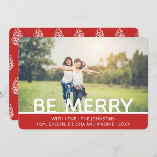 Moderne minimale proeffoto feestdagenkaart (Voorkant / Achterkant)