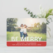 Moderne minimale proeffoto feestdagenkaart (Staand voorkant)