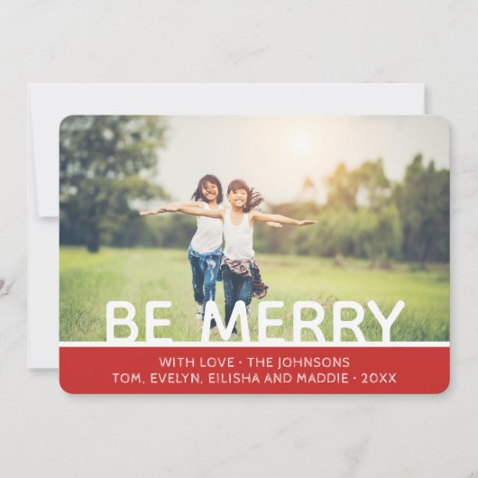 Moderne minimale proeffoto feestdagenkaart (Voorkant)