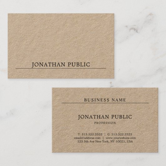 Moderne, minimale professionele basiskwaliteit visitekaartje (Voorkant / Achterkant)