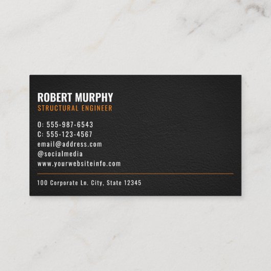 Moderne minimale professionele constructeur visitekaartje (Achterkant)