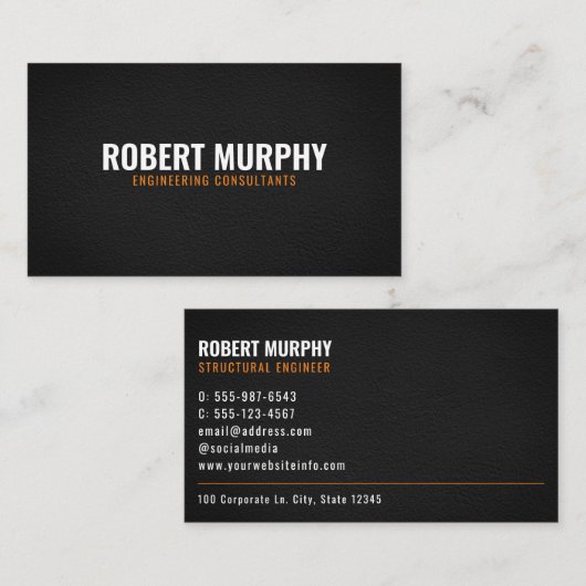 Moderne minimale professionele constructeur visitekaartje (Voorkant / Achterkant)