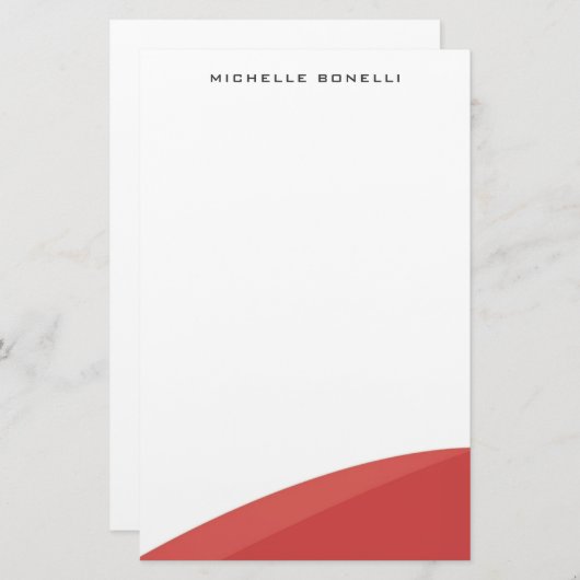 Moderne minimale professionele curves briefpapier (Voorkant / Achterkant)