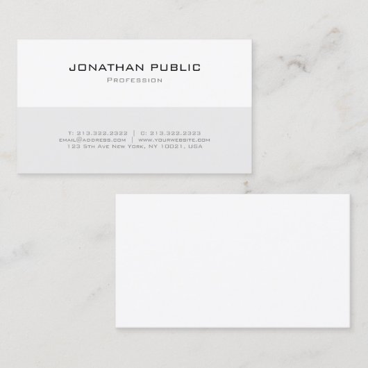 Moderne, minimale professionele eenvoudige Sjabloo Visitekaartje (Voorkant / Achterkant)