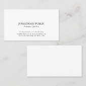 Moderne, minimale professionele elegante witte pla visitekaartje (Voorkant / Achterkant)
