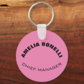 Moderne, minimale professionele feminine roze sleutelhanger (Voorkant)