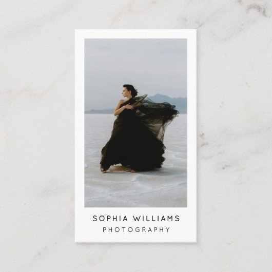 Moderne minimale professionele foto QR-code Visitekaartje (Voorkant)