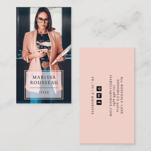 Moderne minimale professionele foto visitekaartje (Voorkant / Achterkant)