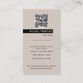 Moderne minimale professionele fotografie Beige Visitekaartje (Achterkant)