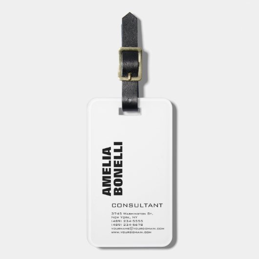 Moderne, minimale professionele laptop bagagelabel (Voorkant verticaal)