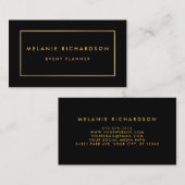 Moderne, minimale professionele legant Gold Black Visitekaartje (Voorkant / Achterkant)