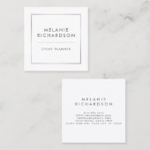 Moderne, minimale professionele legant Silver Vierkante Visitekaartje (Voorkant / Achterkant)