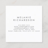 Moderne, minimale professionele legant Silver Vierkante Visitekaartje (Achterkant)