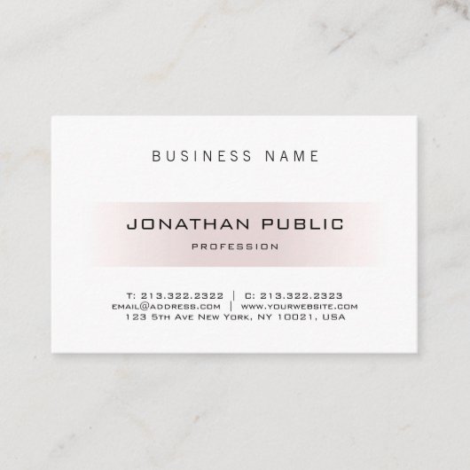 Moderne minimale professionele legante Sjabloon Visitekaartje (Voorkant)