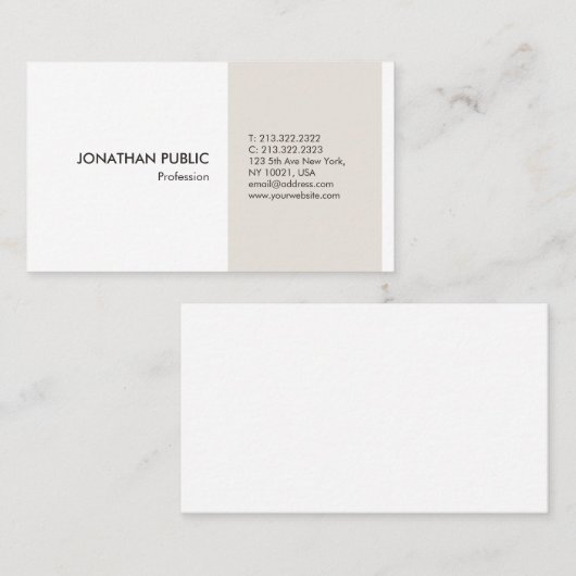Moderne minimale professionele legante Sjabloon Visitekaartje (Voorkant / Achterkant)