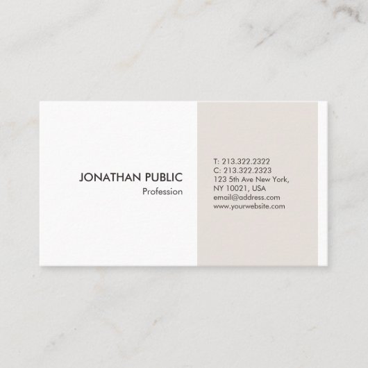 Moderne minimale professionele legante Sjabloon Visitekaartje (Voorkant)