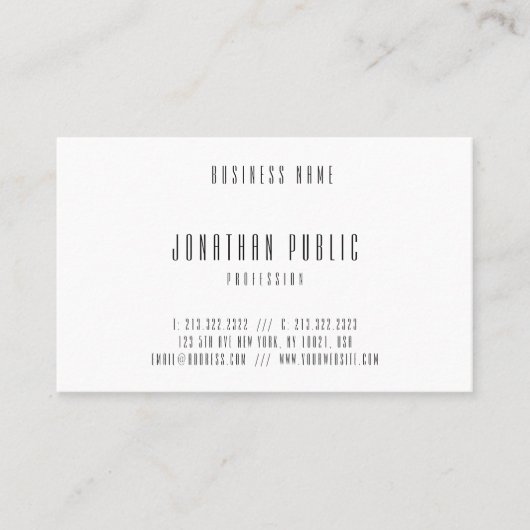 Moderne minimale professionele legante Sjabloon Visitekaartje (Voorkant)