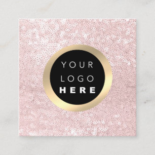 Moderne minimale professionele Logo roze Blush Whi Vierkante Visitekaartje