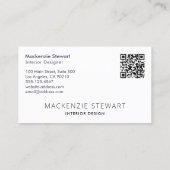 Moderne minimale professionele QR-code Visitekaartje (Achterkant)