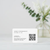 Moderne minimale professionele QR-code Visitekaartje (Staand voorkant)