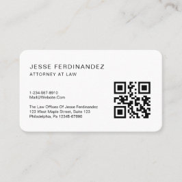 Moderne Minimale Professionele QR Code wit Visitekaartje