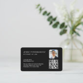 Moderne minimale professionele QR-code zwart Visitekaartje (Staand voorkant)
