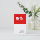 Moderne, minimale professionele rood wit visitekaartje (Staand voorkant)
