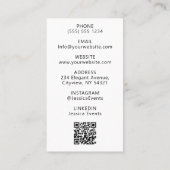 Moderne minimale professionele script monogram fot visitekaartje (Achterkant)