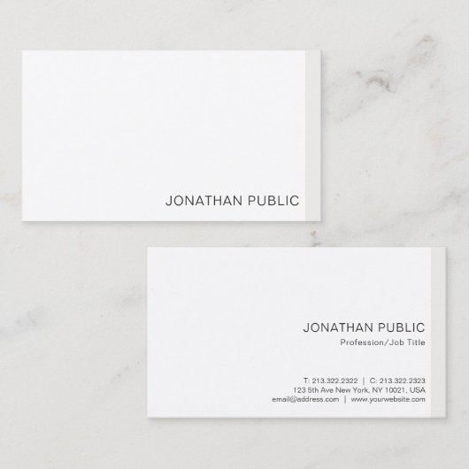 Moderne, minimale professionele Sjabloon legant Visitekaartje (Voorkant / Achterkant)