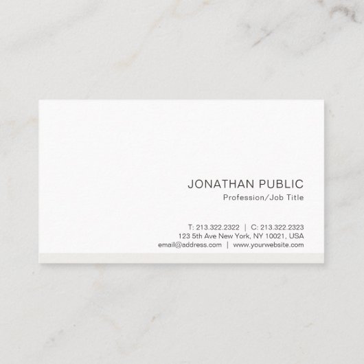 Moderne, minimale professionele Sjabloon legant Visitekaartje (Achterkant)