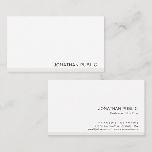 Moderne, minimale professionele Sjabloon legant Visitekaartje (Voorkant / Achterkant)