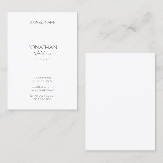 Moderne, minimale professionele Sjabloon legant Visitekaartje (Voorkant / Achterkant)