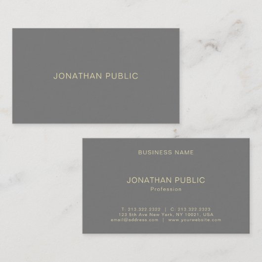 Moderne, minimale professionele Sjabloon Luxe Visitekaartje (Voorkant / Achterkant)
