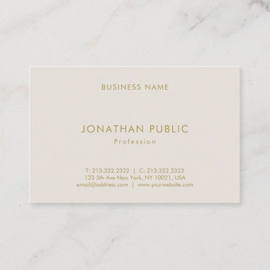 Moderne, minimale professionele Sjabloon luxueus Visitekaartje (Achterkant)