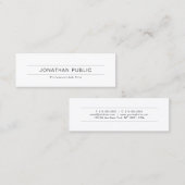 Moderne minimale professionele Sjabloon Mini Visitekaartje (Voorkant / Achterkant)