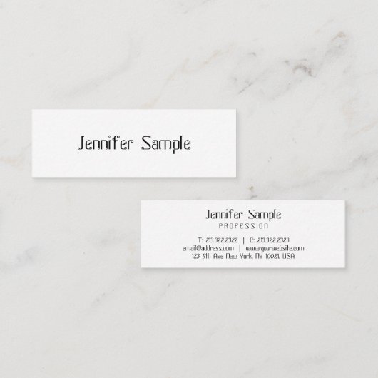 Moderne minimale professionele Sjabloon Mini Visitekaartje (Voorkant / Achterkant)