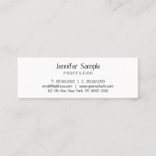 Moderne minimale professionele Sjabloon Mini Visitekaartje (Achterkant)