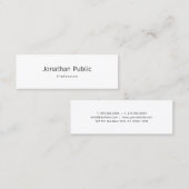 Moderne minimale professionele Sjabloon Mini Visitekaartje (Voorkant / Achterkant)