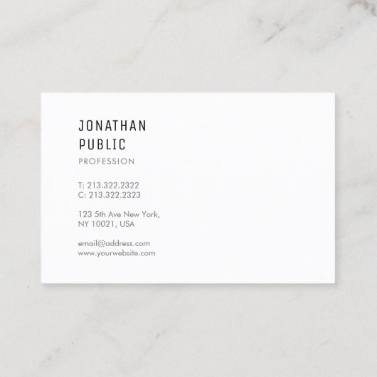 Moderne, minimale professionele Sjabloon van Class Visitekaartje (Achterkant)