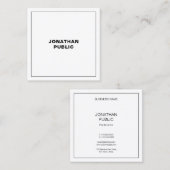 Moderne, minimale professionele Sjabloon Vierkante Visitekaartje (Voorkant / Achterkant)
