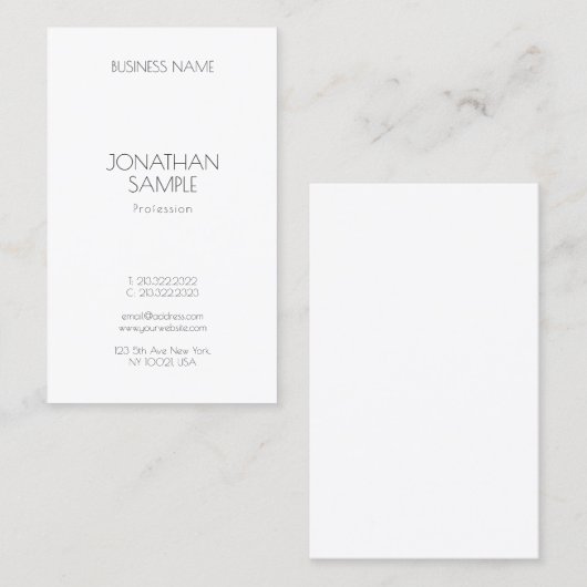 Moderne minimale professionele Sjabloon Visitekaartje (Voorkant / Achterkant)