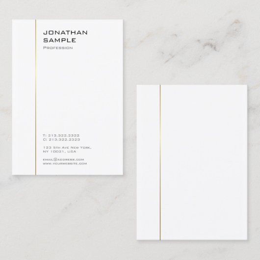 Moderne, minimale professionele Sjabloon Visitekaartje (Voorkant / Achterkant)