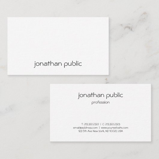 Moderne minimale professionele Sjabloon Visitekaartje (Voorkant / Achterkant)