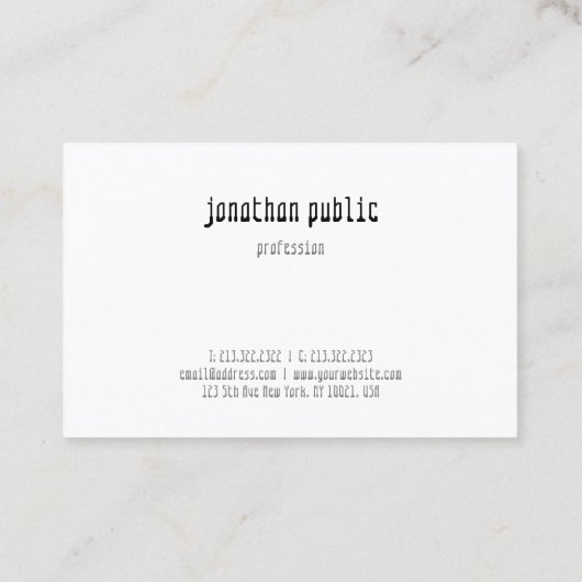 Moderne, minimale professionele Sjabloon Visitekaartje (Achterkant)