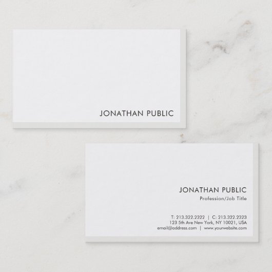 Moderne minimale professionele Sjabloon Visitekaartje (Voorkant / Achterkant)